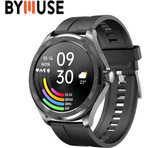 BYMUSE F10 2021 New Smart Watch Men for Android & IOS Bluetooth 5.0 Dial Call Watch Sports Heart Rate Monitor Round SmartWatches