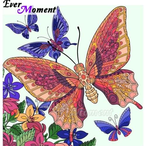Ever Moment Diamond Painting Colorful Butterfly Wall Art Crystal 5D DIY Mosaic Diamond Embroidery Kits Resin Drills ASF2203