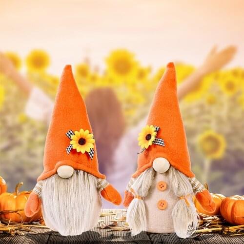 New Harvest Festival Autumn Sunflower Faceless Doll Decoration Mall Bar Home Thanksgiving Decoration Halloween For Home