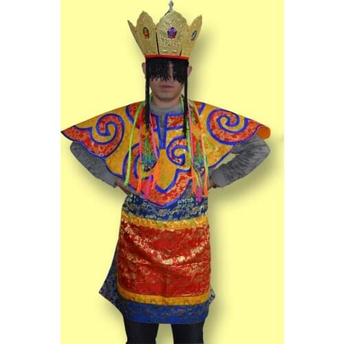 Tibetan Buddhism Mage Monk Clothes Five Buddha Crowns Wrap Apron Belt Grand Festival Original Tibet Buddist Tantra Costume