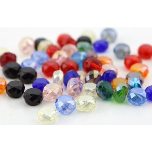 Wholesale 710PCS 8mm Many colors ab colors Plated Frosted Glass Faceted Flat Round Beads Crystal beads DIY Hole: 1mm