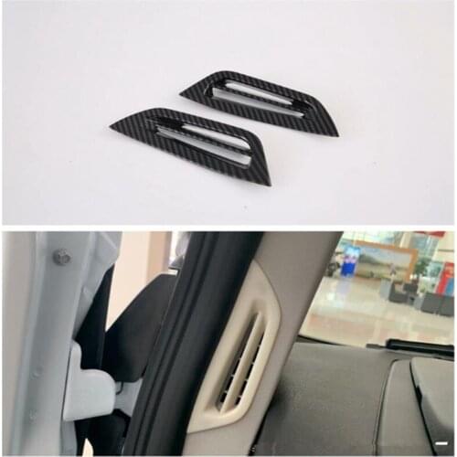 Carbon Fiber ABS Car Inner Front Pillar AC Outlet Air outlet Cover Trim Fit For Ford Transit 2017 Ford Tourneo Custom 2016