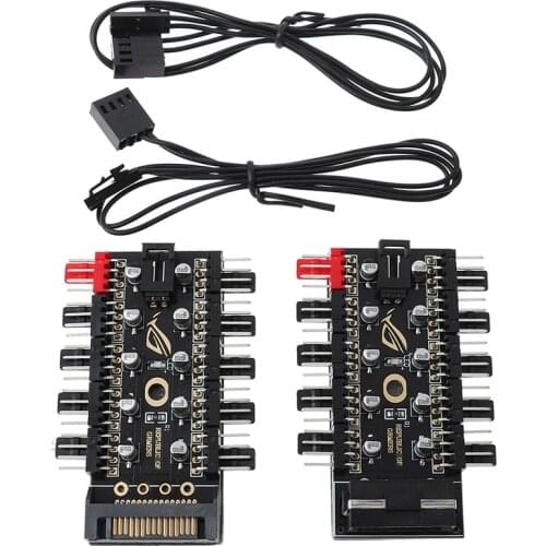 PWM Fan Hub 1 to 10 Sata Cooler Cooling 4Pin Fan Splitter Cable 12V Fan Speed Controller Adapter