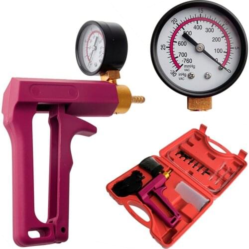 QILEJVS Cars Motorcycles Hand Held Vacuum Tester Pump Brake Bleeder Gauge Tool Kit