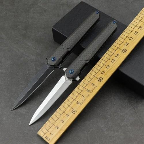 M390 blade carbon fiber handle ball bearing folding knife outdoor camping sharp tactical hunting folding knife fruit knife EDC