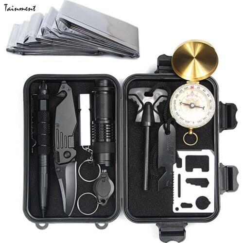 OutdoorTravel Equipment Survival Treasure Box A6 Upgraded Version SOS Survival Tool Set Multifunctional Field First Aid Kit