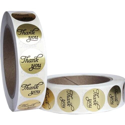 "THANK YOU " Stickers Round Gold seal labels 50-500pcs Labels stickers scrapbooking for Package stationery sticker