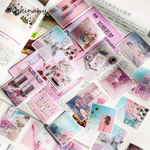 INS Style Pink memories Sticker Journal Paper Stickers Vintage Coffee Decorative Diary Stickers Scrapbooking Stationery DT030