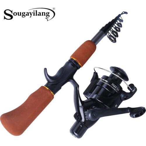 Sougayilang Spinning Rod and Reel 1.56m Eva Material Ultrashort Rod and 5.1:1 Gear Ratio Freshwater Carp Fishing Rod Combls