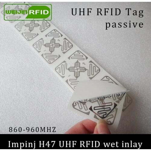 UHF RFID tag sticker Impinj H47 wet inlay 915mhz 900 868mhz 860-960MHZ EPCC1G2 6C smart adhesive passive RFID tags label