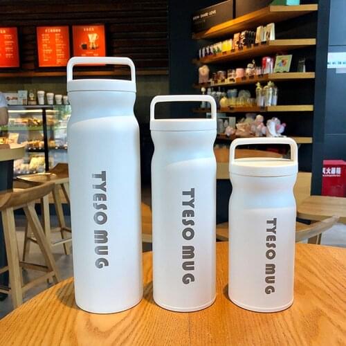 TYESO Vacuum Cup Flask Water Bottle Stainless Steel Sports Cups Vacuum Insulated Wide Mouth Travel Portable Thermal Bottles