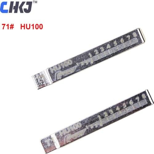 CHKJ 10pcs/lot NO.71 HU100 Engraved Line Key For Buick Opel 2 in 1 HU100 Scale Shearing Teeth Blank Car Key Blade