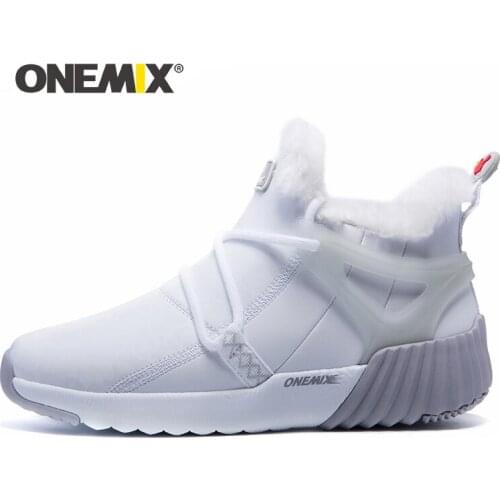 ONEMIX Winter Running Shoes For Women Warm Fur Skin-friendly Waterproof Snow Ankle Boots Outdoor Comfortable Walking Sneakers