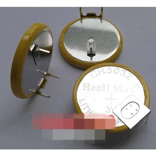 2PCS CR3032 horizontal welding foot battery 3V 3-pin lithium battery CR 3032