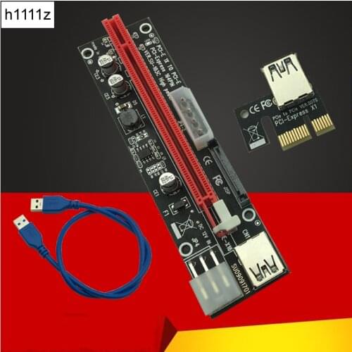 60CM PCI Express 1X To 16X PCIE Riser Card For BTC Miner Machine Overcurrent Protection USB Cable SATA To 6Pin Power Cord Mining