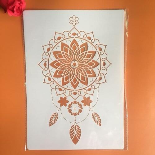 A4 29 * 21cm Mandala DIY Stencils Wall Painting Scrapbook Coloring Embossing Album Decorative Paper Card Template stencils