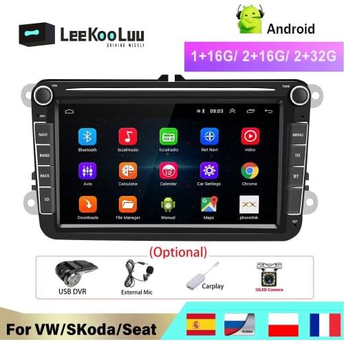 LeeKooLuu 2 Din Android Radio For VW /Volkswagen Skoda Superb Rapid Octavia Yeti Golf toureg passat B6 polo Jetta Car Multimedia