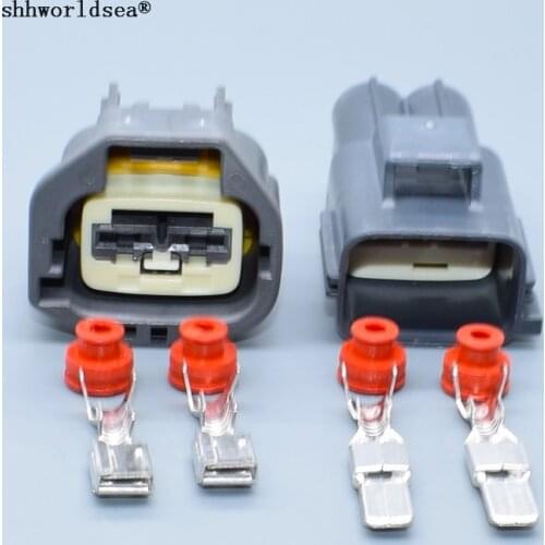 Shhworldsea 5/30/100sets 2 pin 6.3mm female waterproof automotive electrical connector 7283-5596-10