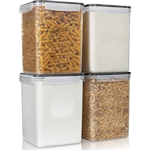 5.2L Large Food Storage Containers Plastic for Flour, Sugar, Baking Supplies Flour Kitchen Pantry Plastic Clear box