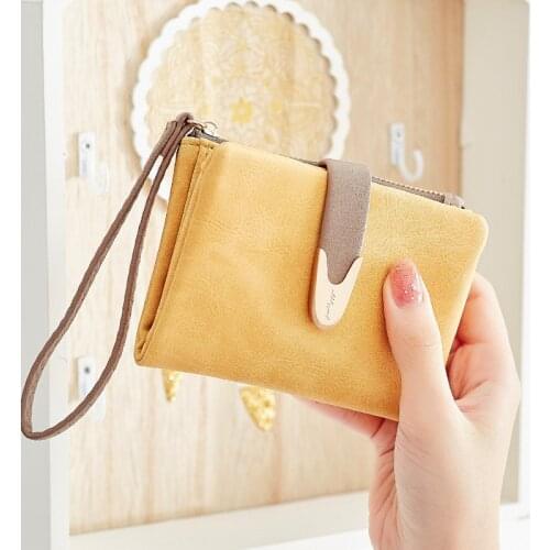 Brand Fresh Wallet Women Wristlet Short Purse Ladies Trifold Pu Leather Bank ID Card Holders Fashion Zipper Coin Pocket Female