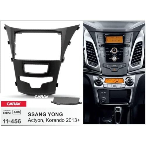 CARAV 11-456 Car Stereo Radio installation frame Double Din in Dash Facia Fascia Kit for SSANG YONG Actyon, Korando 2013