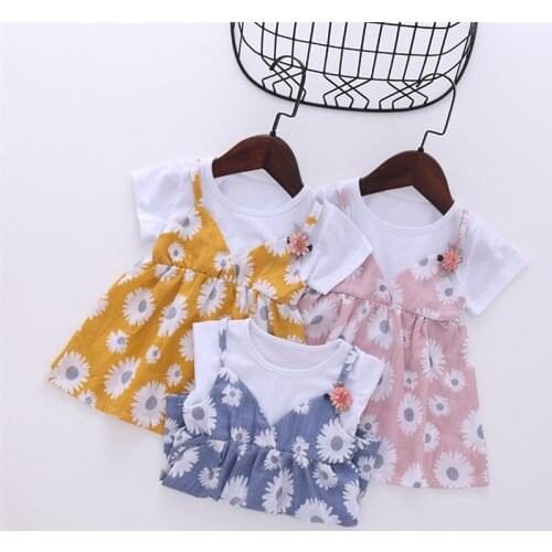 Toddler Girls Princess Party Dress Kids Dresses For Girls Clothes Princess Sunflower Print Kids Girls Summer Tutu Wedding Dress