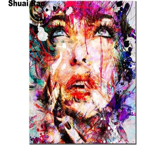 Diy 5d diamond painting"abstract woman"full square drill diamond embroidery portrait cross stitch mosaic rhinestones painting