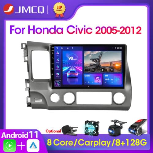 JMCQ Android 9.0 2+32GB DSP Car Radio Multimidia Video Player Navigation GPS Car Stereo For Honda Civic 2005-2012 2din Head Unit
