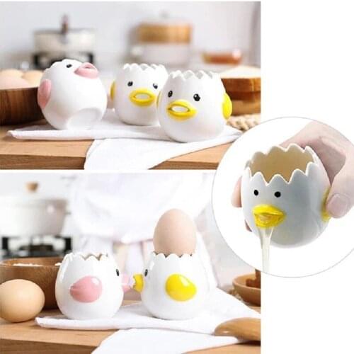 Cartoon Chick Ceramic Egg Divider White Egg Yolk Separator Creative Egg Liquid Filter Baking Utensils Egg Holder Kitchen Supply