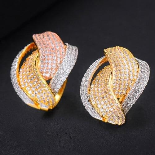 LARRAURI Fashion Punk Style Full Micro Inlay Zircon Rings Finger Jewelry For Women Men Party Ornament Accessories 2019