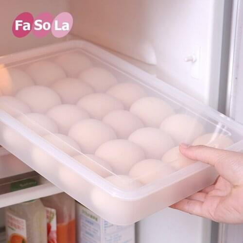 FaSoLa Kitchen Storage Box Refrigerator egg crisper Large capacity egg box 24 grids
