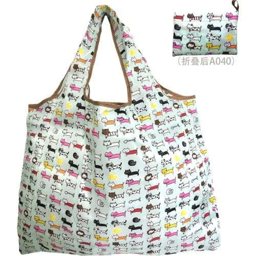 Reusable Grocery bag Shopping Handbag animal bags XL 50 lb cute gift bag machine washable lightweight strong nylon