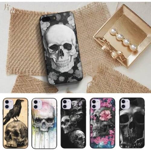 Fashion Retro Style Flower Skull Phone Case Fundas Shell Cover For Samsung A51 A52 A71 A72 A80 A91 A20E A32 A31 A21 A11 For S21