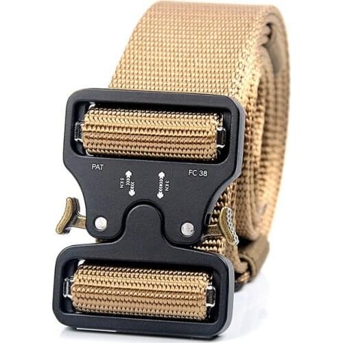 Mens Tactical Belt Quick Release Zinc Alloy Buckle Military Nylon Outdoor Multifunctional Training Waist Strap Leisure Cinto