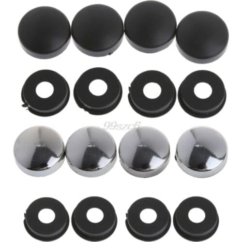 4pair ABS Screw Nut Cap + Bolt Cover Set Universal for Car Truck Motorcycle Security License Plate Frame Mounting Screws Bolt