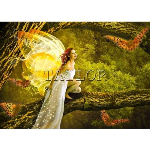 Full square Dirll drawing embroidery 5d diamond painting kit set complet Cross stitch cuadros Woman butterfly fantasy landscape