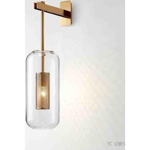 Nordice abajur wall lights bedroom light bedroom light iron bedside corridor living room home deco espelho wall lamp