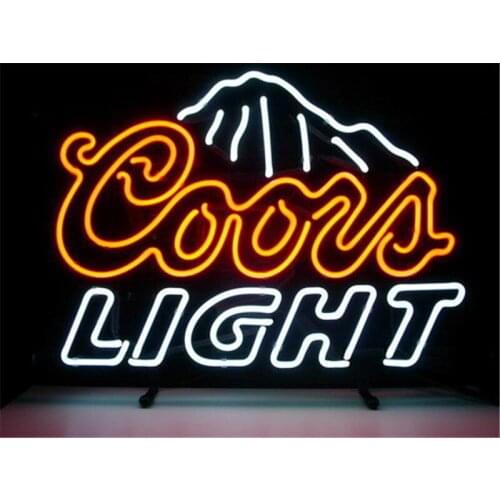 NEON SIGN For COORS LIGHT SIGN Signboard REAL GLASS BEER BAR PUB display christmas Light Signs 17*14"