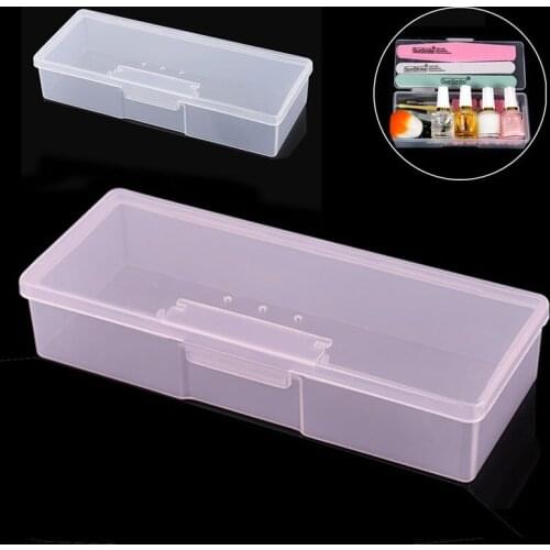 New Transparent Empty Nail Storage Box Manicure Tools Organizer Case Holder