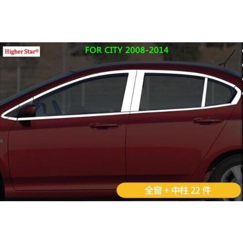 Higher star 304# stainless steel windows decoration trims frame cover For Honda city 2008-2018,XRV 2014-2018,Vezel 2014-2018