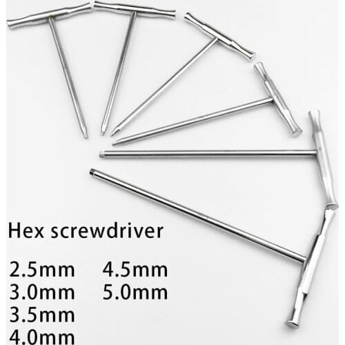 Stainless Steel Bone Screw Driver Hex Screwdriver T Handle Veterinary Orthopedics Instruments