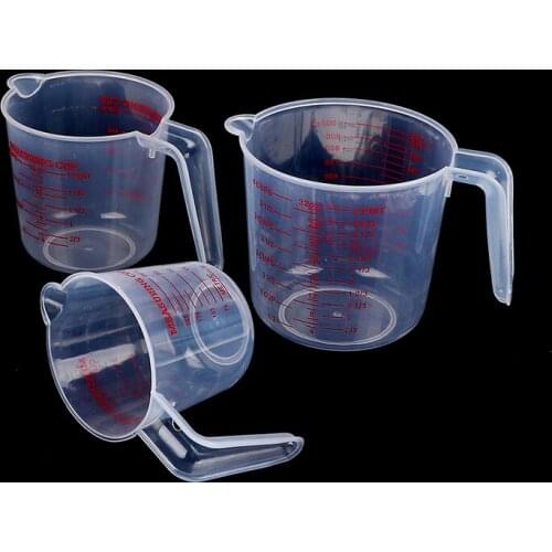 250/500/1000ML Plastic Clear Measuring Cup Jug Pour Spout Surface Kitchen Tool Supplies