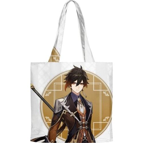 Genshin Impact Morax 3D Print Shopping Bags Reusable Shoulder Shopper Bags Casual Pacakge