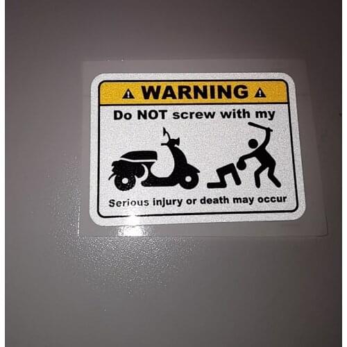 Warning Mark Do Not Touch My Motorbike Motorcycle Stickers Decals 8cmx5.6cm