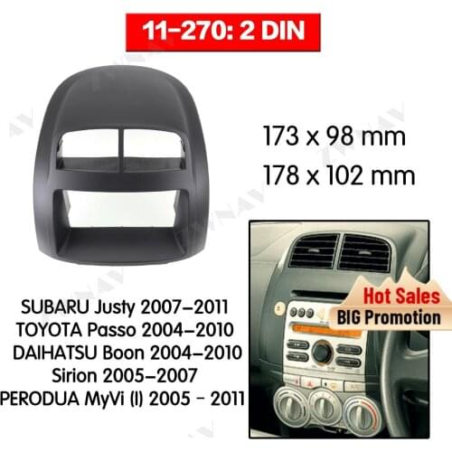 Radio Facia For SUBARU Justy/TOYOTA Passo/DAIHATSU Boon/Sirion Bracket dvd player Fascia Car Stereo Radio Installtion Dash