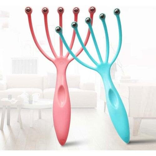 Five Finger Head Relax Massager Hair Held SPA Scalp Neck Stress Relief Massage Head Eliminate Fatigue Steel Ball Massager Hot