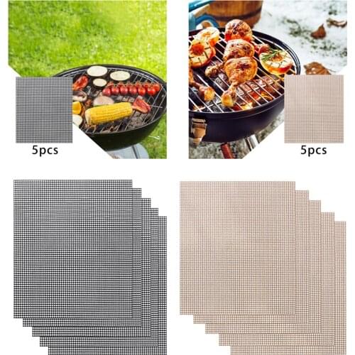 BBQ Grill Mesh Mat Glass Fiber Wire Net Non-Stick Pads Smoker Liner Reusable Sheet Baking Outdoor Activities 15.75x13inches