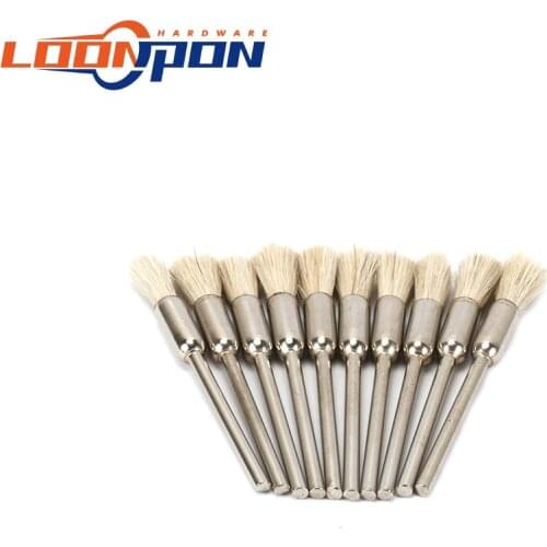 10Pcs 5MM Grinding Wool Brush Polishing Buffing Burr Rotary Brushes 3MM Shank For Dremel Power Rotary Accessories Tools