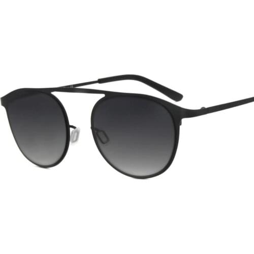 Lady Women Girl Men Vintage Metal Sunglasses Oval Shape UV400 Protective Black Brown Gray Eyewear BS1419