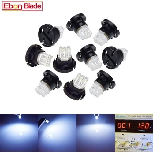 10pcs T4.7 LED Car Light Bulb 3LED 3SMD White Car LED 0.15W 12lm For Car Dash Board Cluster Gauges Instrument Lamp 12V DC